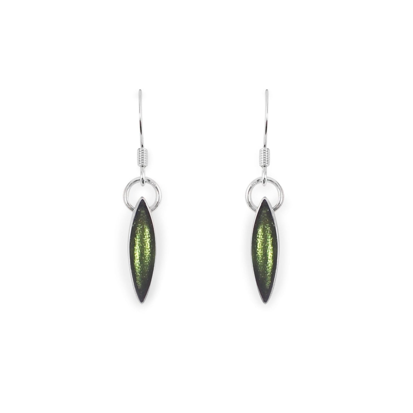 Everglade Elliptical Petals Shiny Fish Hook Earrings | The Jewellery Stop