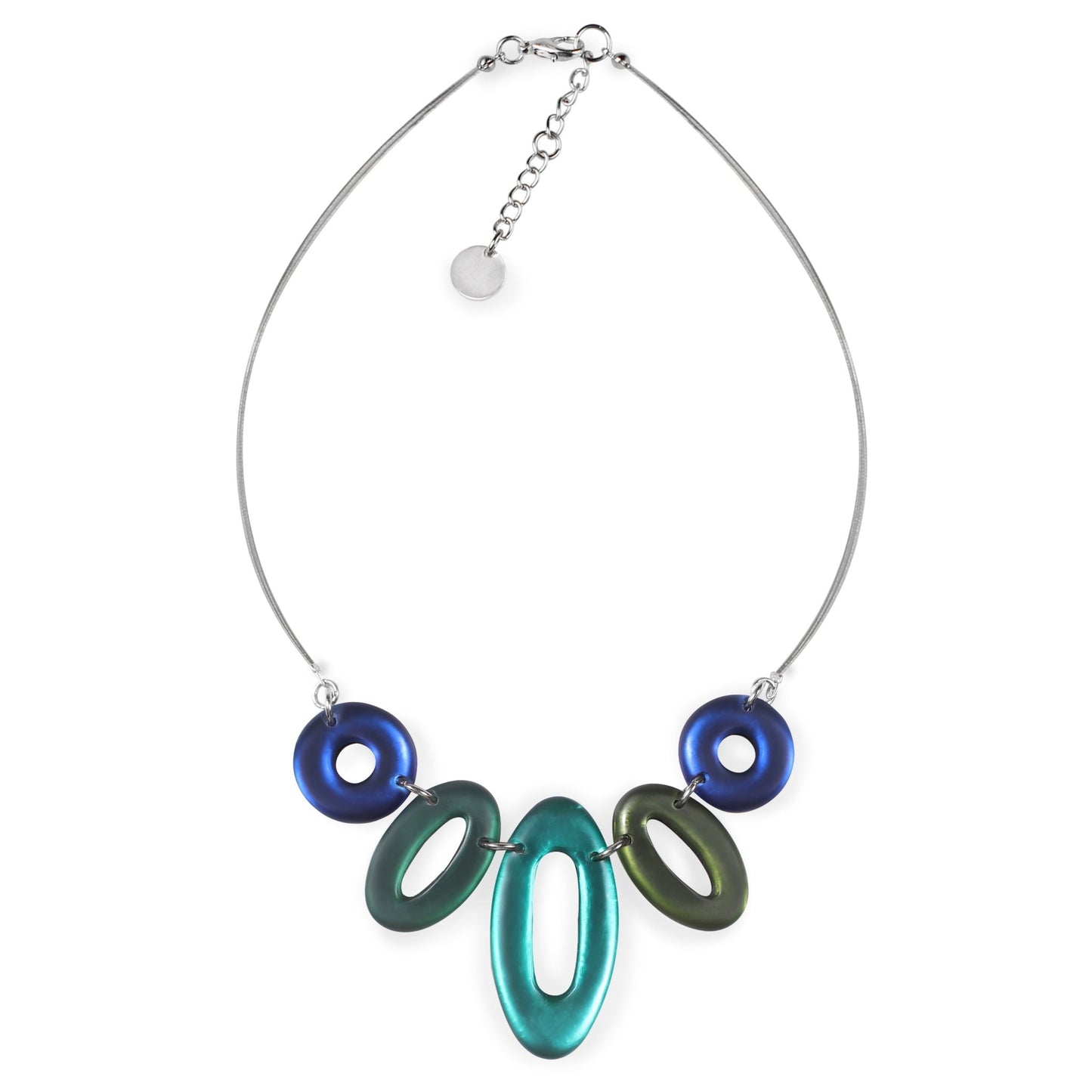 Everglade Hollow Ovals Matte Necklace | The Jewellery Stop