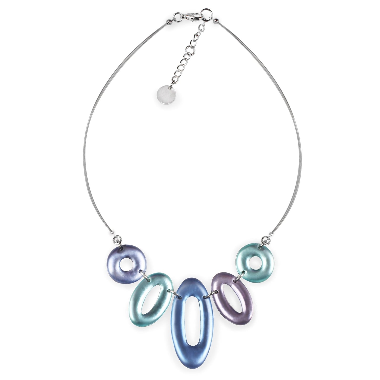Lupin Hollow Ovals Matte Necklace | The Jewellery Stop