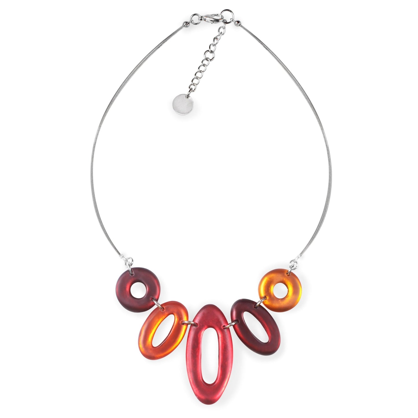 Sangria Hollow Ovals Matte Necklace | The Jewellery Stop
