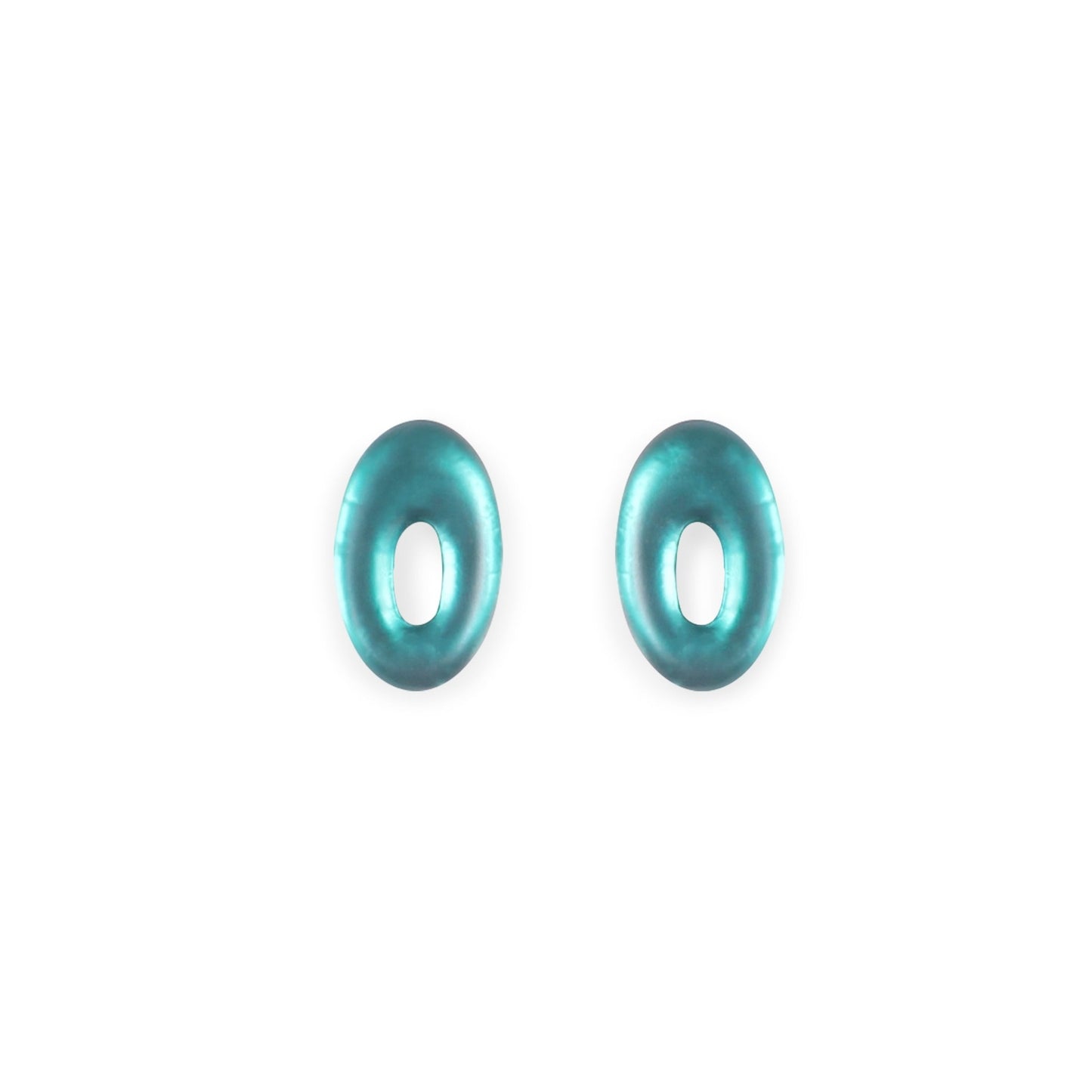 Everglade Hollow Ovals Matte Stud Earrings | The Jewellery Stop