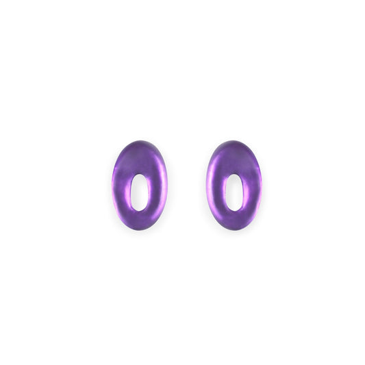 Peacock Hollow Ovals Matte Stud Earrings | The Jewellery Stop