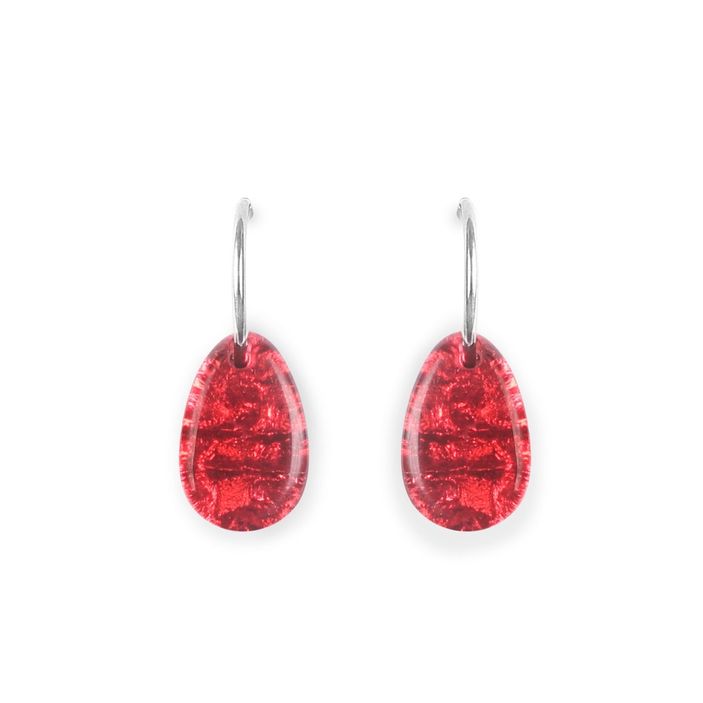 Sangria Textured Pebble Shiny Creole Earrings | The Jewellery Stop