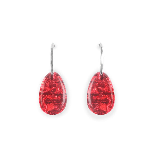 Sangria Textured Pebble Shiny Creole Earrings | The Jewellery Stop