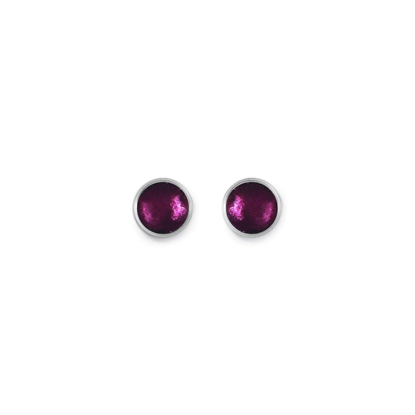 Rainbow Metal Buttons Shiny Small Stud Earrings | The Jewellery Stop