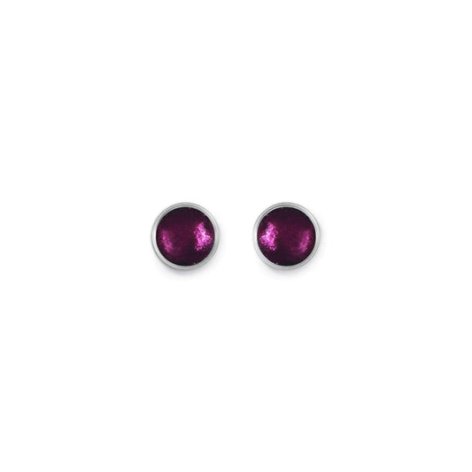 Rainbow Metal Buttons Shiny Small Stud Earrings | The Jewellery Stop