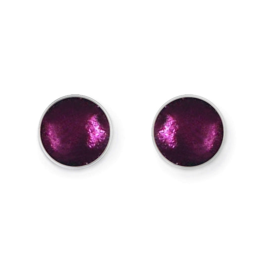Rainbow Metal Buttons Shiny Large Stud Earrings | The Jewellery Stop