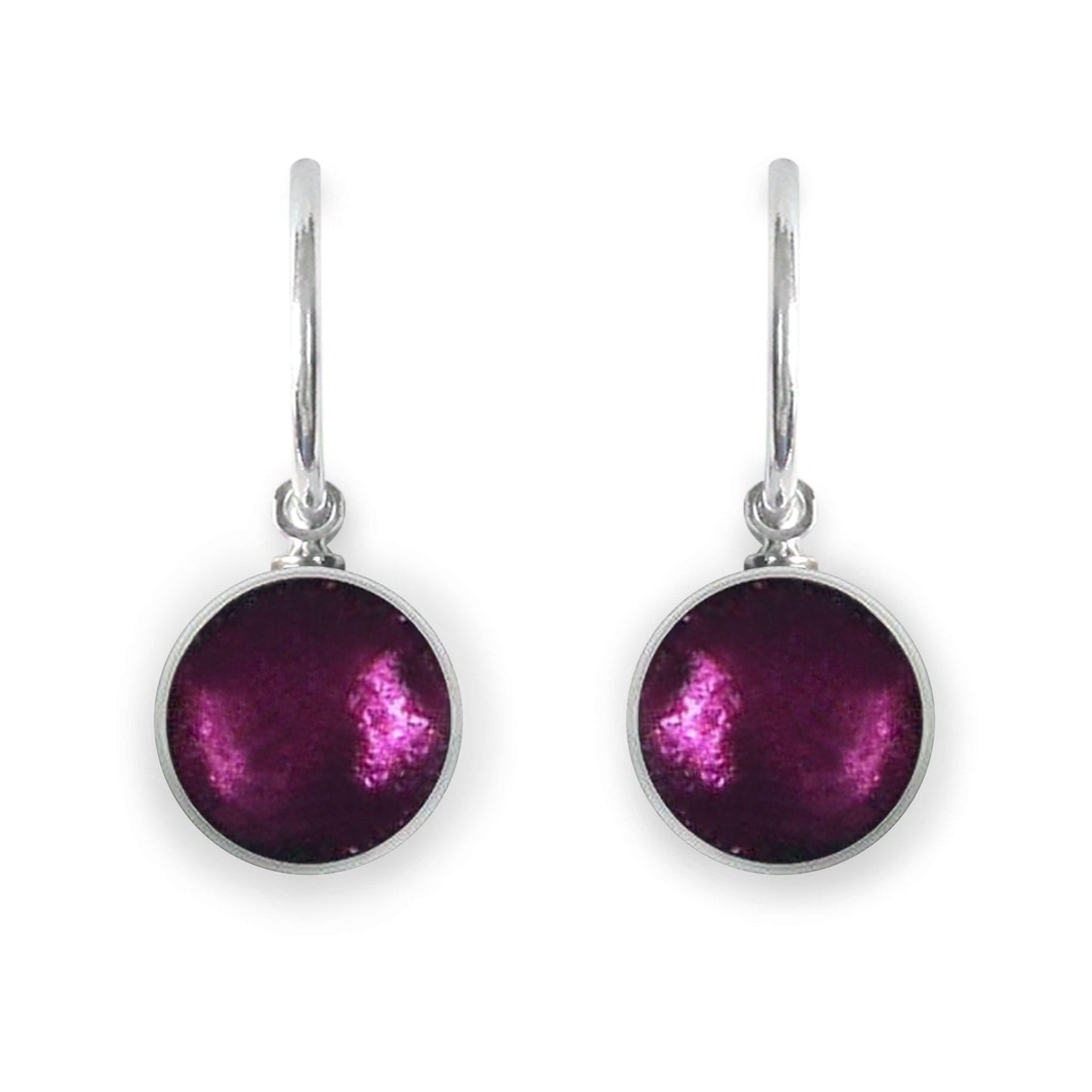 Rainbow Metal Buttons Shiny Creole Earrings | The Jewellery Stop