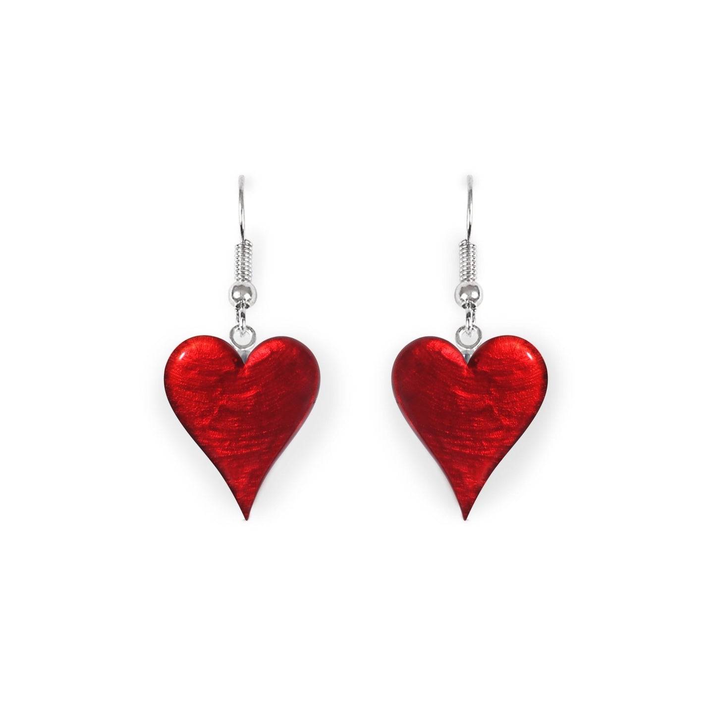 Red Cupid Shiny Fish Hook Earrings | The Jewellery Stop