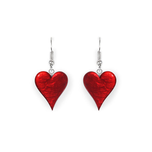 Red Cupid Shiny Fish Hook Earrings | The Jewellery Stop