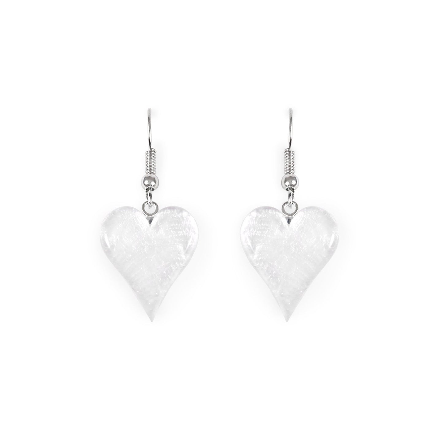 White Cupid Shiny Fish Hook Earrings | The Jewellery Stop