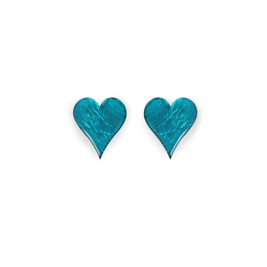 Teal Cupid Shiny Stud Earrings | The Jewellery Stop