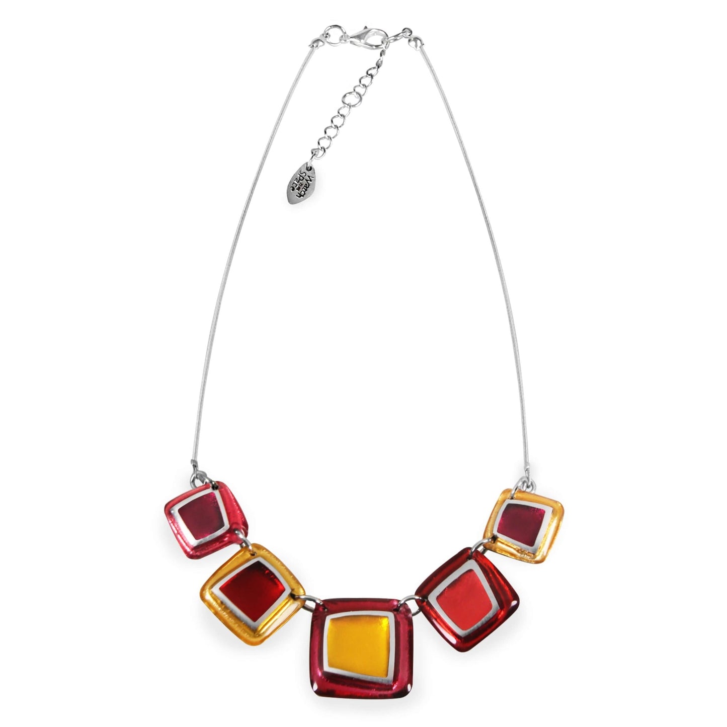 Latino Irregular Squares Shiny Necklace | The Jewellery Stop