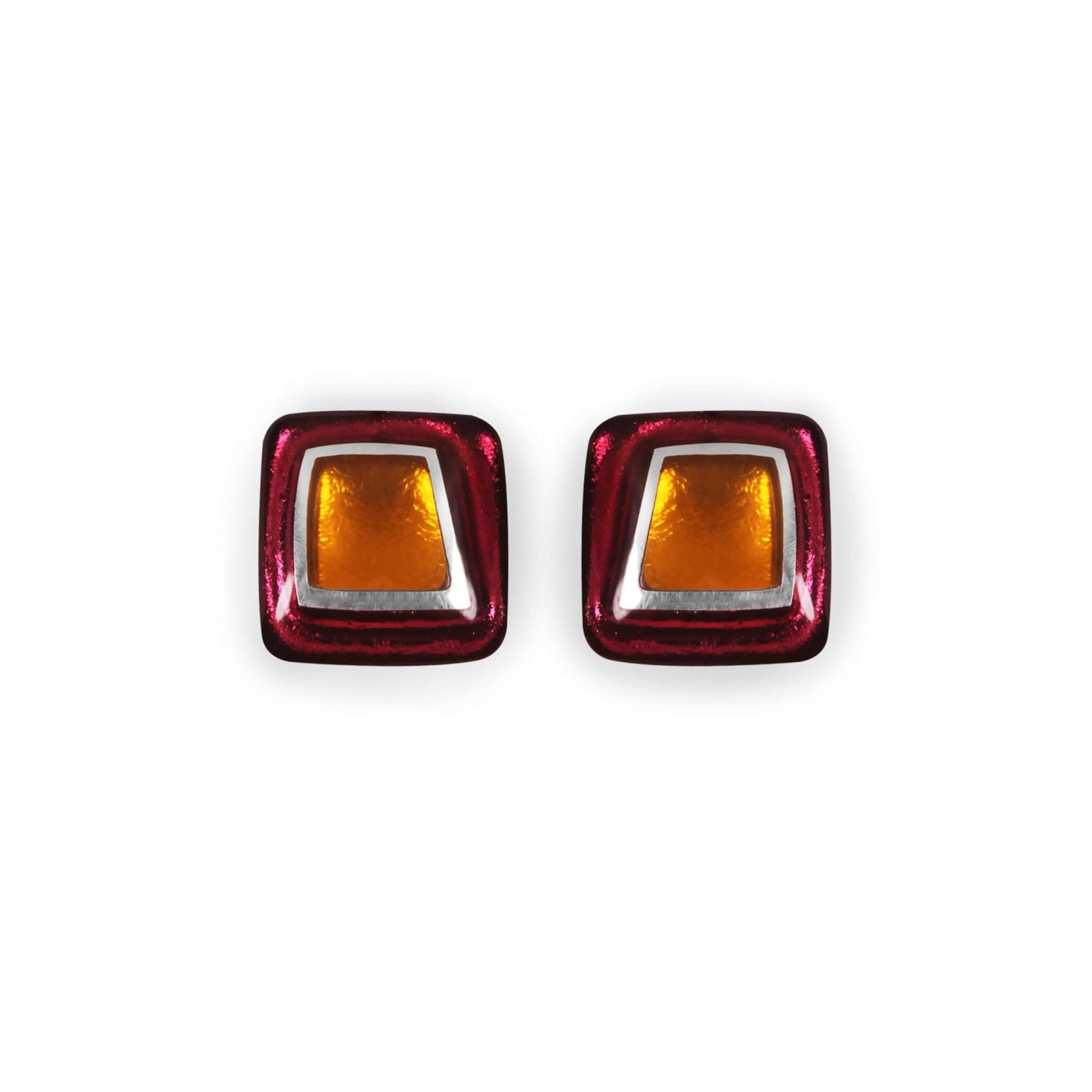 Latino Irregular Squares Shiny Stud Earrings | The Jewellery Stop
