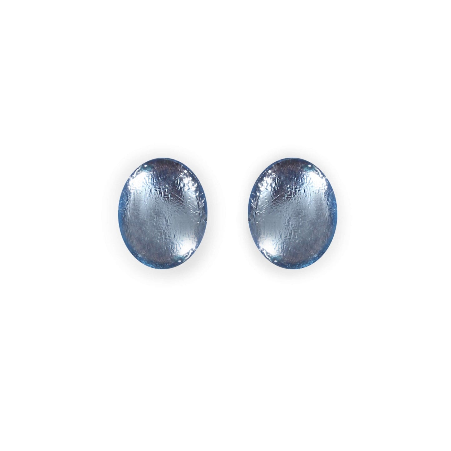 Ice Oval Echo Shiny Stud Earrings | The Jewellery Stop