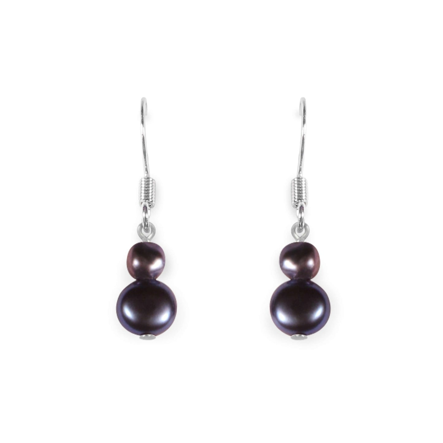 Peacock Freshwater Pearl Double Nugget Fish Hook Earrings | The Jewellery Stop