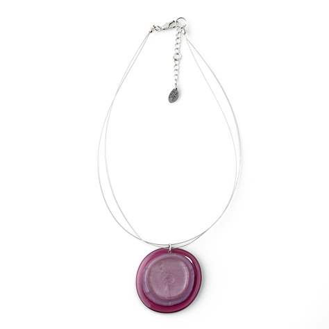 Aubergine Resin Pebble Classic Pendant | The Jewellery Stop