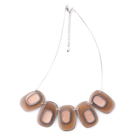 Brown Retro Oblong Necklace | The Jewellery Stop