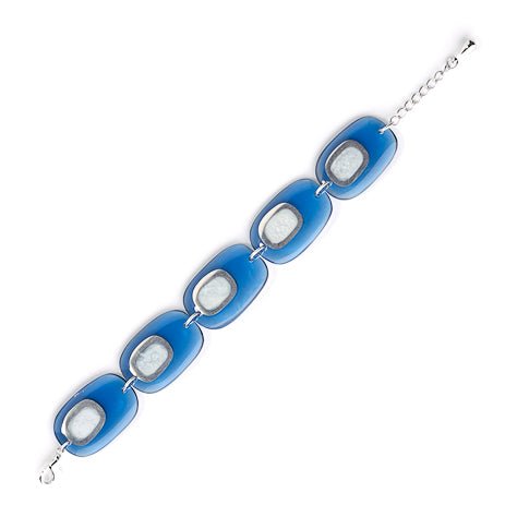 Blue Retro Oblong Bracelet | The Jewellery Stop