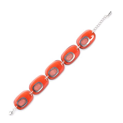 Red Retro Oblong Bracelet | The Jewellery Stop