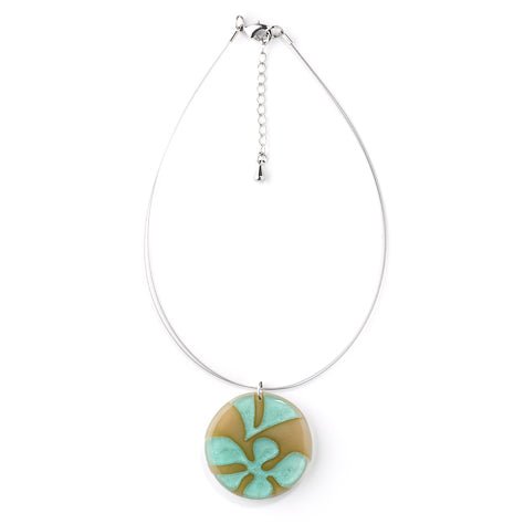 Baby Green Abstract Flower Pendant | The Jewellery Stop