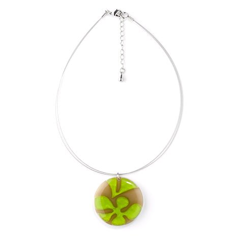 Lime Abstract Flower Pendant | The Jewellery Stop