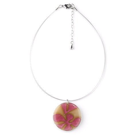 Pink Abstract Flower Pendant | The Jewellery Stop