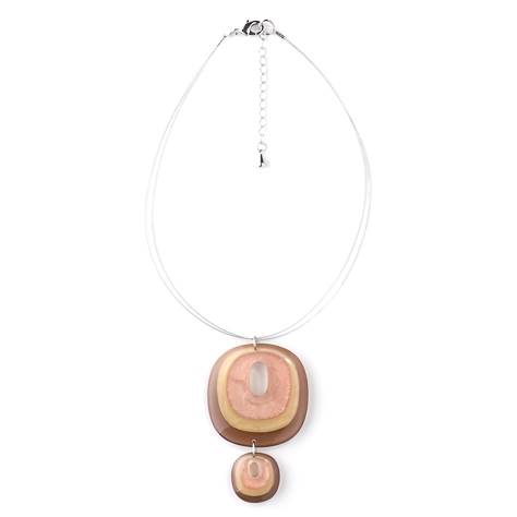 Brown Square With Hole Double Pendant | The Jewellery Stop