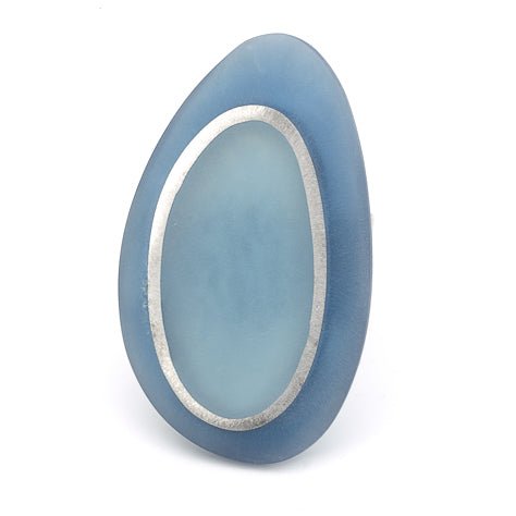 Navy Two Tone Organic Matte Ring | The Jewellery Stop