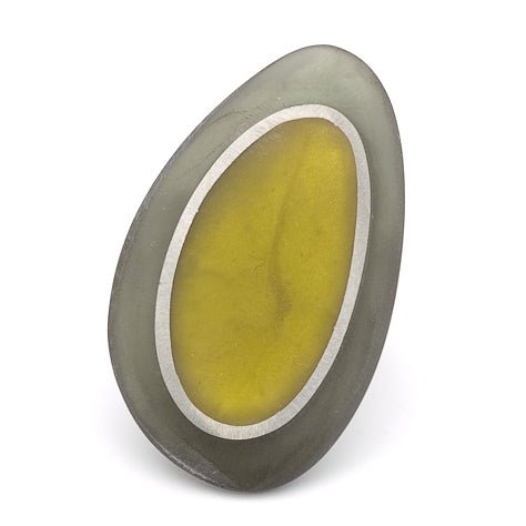 Olive Two Tone Organic Matte Ring | The Jewellery Stop