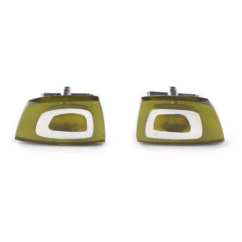 Green Abstract Rectangle Cufflinks | The Jewellery Stop