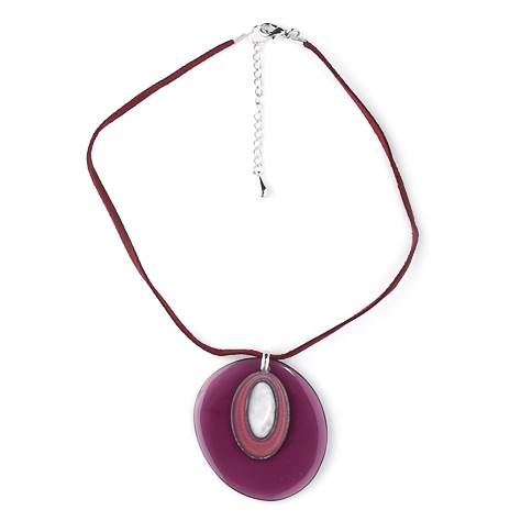 Pink Pebble Eye Reversible Oval Pendant | The Jewellery Stop