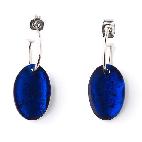 Midnight Classic Ovals Creole Earrings | The Jewellery Stop