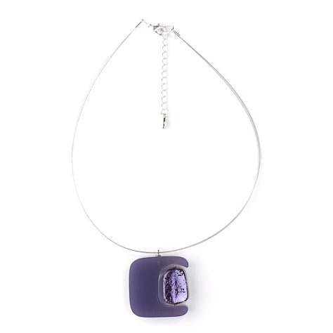 Purple Swivel Rectangle Pendant | The Jewellery Stop