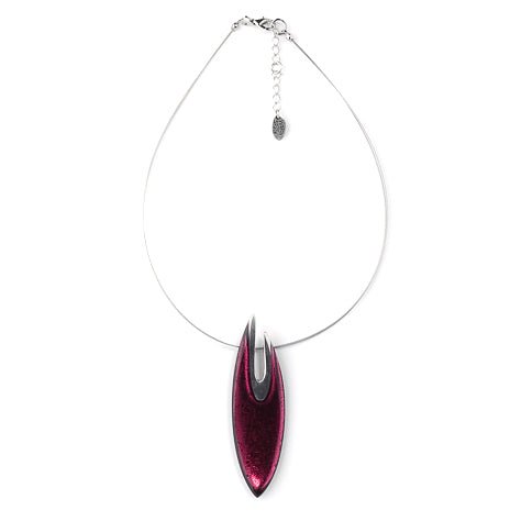Berry Pewter Curve Pendant | The Jewellery Stop