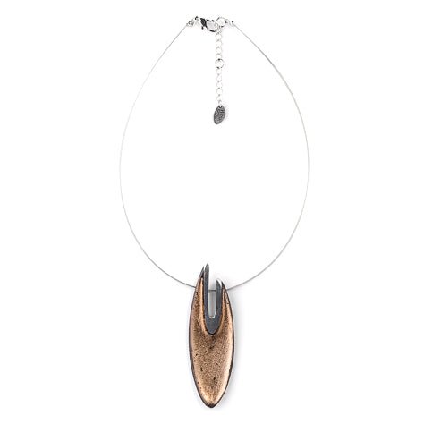Brown Pewter Curve Pendant | The Jewellery Stop