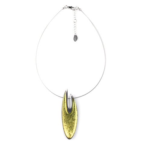 Lime Pewter Curve Pendant | The Jewellery Stop