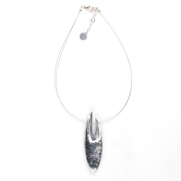 Silver Pewter Curve Pendant | The Jewellery Stop