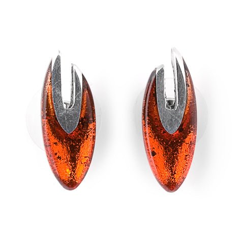 Amber Pewter Curve Stud Earrings | The Jewellery Stop