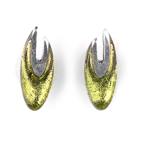 Lime Pewter Curve Stud Earrings | The Jewellery Stop