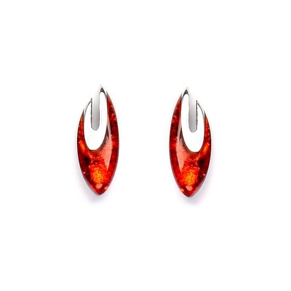 Orange Pewter Curve Stud Earrings | The Jewellery Stop
