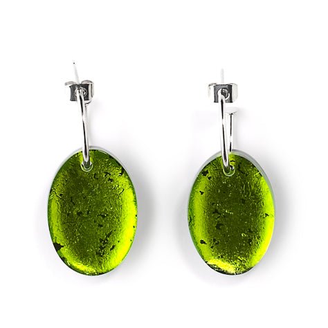 Lime Swivel Oval Creole Earrings | The Jewellery Stop