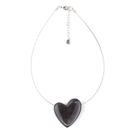 Black Love Heart Pendant | The Jewellery Stop