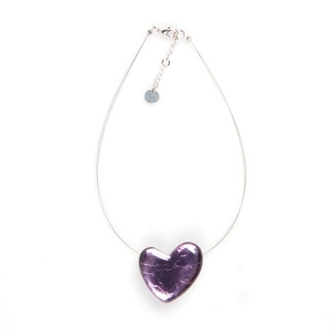 Lilac Love Heart Pendant | The Jewellery Stop