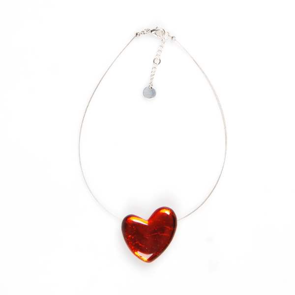 Orange Love Heart Pendant | The Jewellery Stop
