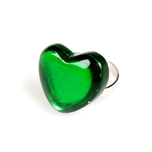 Green Love Heart Ring