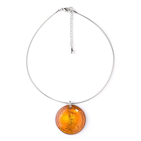 Amber Saucer Pendant | The Jewellery Stop