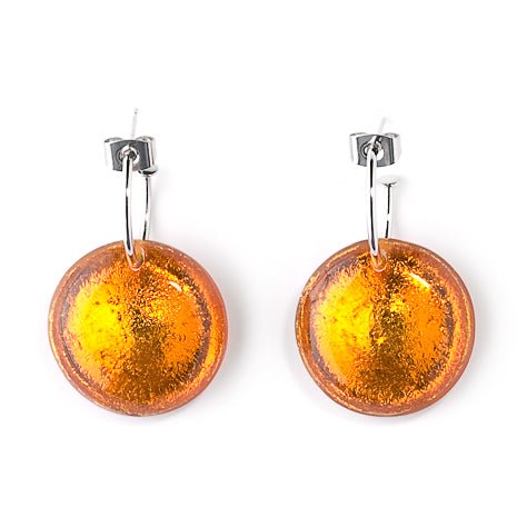 Amber Saucer Creole Earrings | The Jewellery Stop