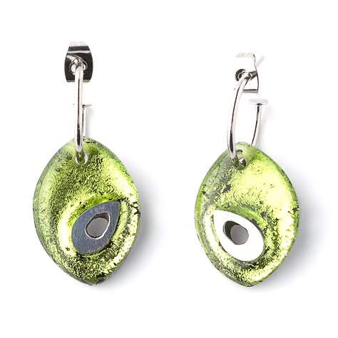 Lime Classic Splash Creole Earrings | The Jewellery Stop
