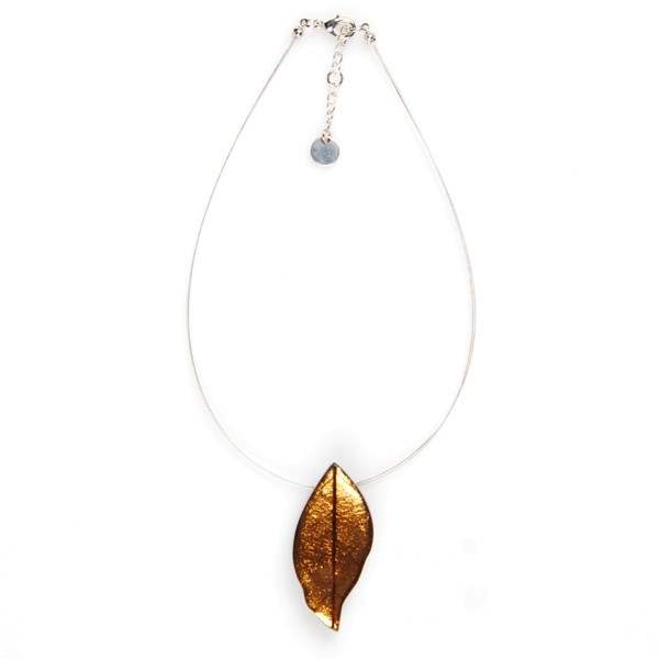 Brown Skeletal Leaf Large Pendant | The Jewellery Stop
